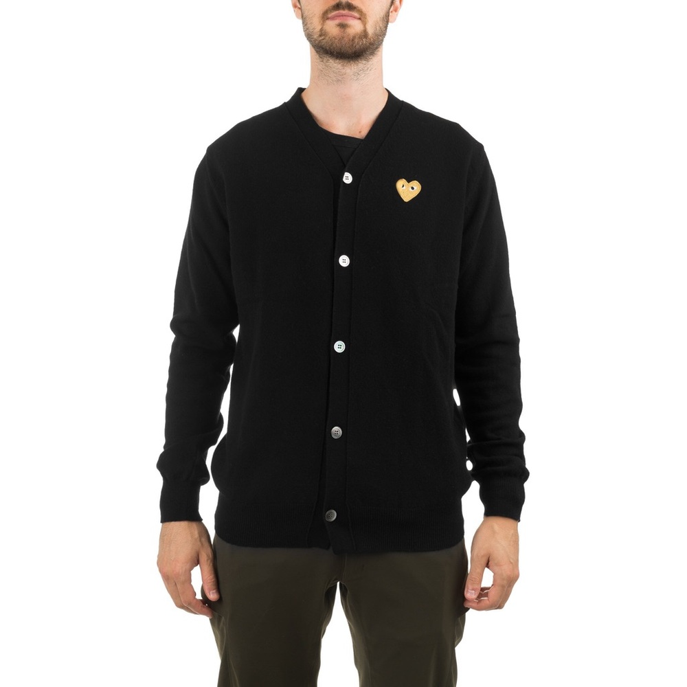 Comme Des Garçons Play Black Cardigan